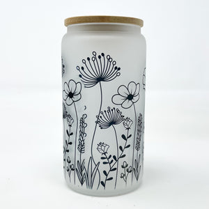 Floral Teacher Frosted Cup