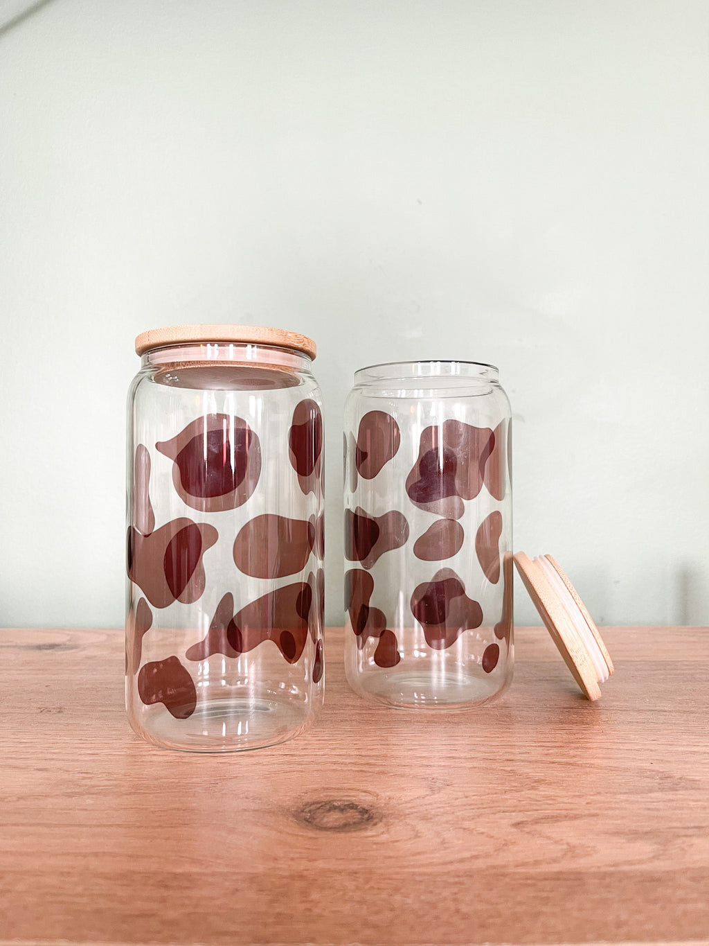 Cow Print Clear Cup