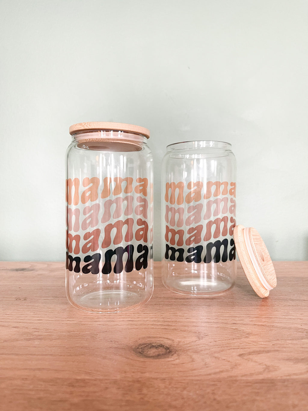 Boho Neutral Mama Clear Cup