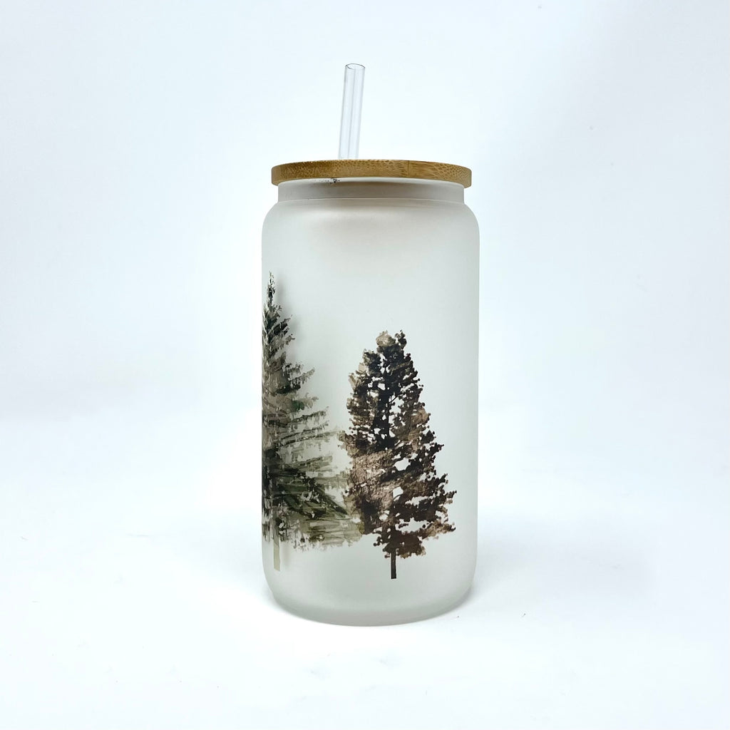 Watercolour Trees Frosted Mug