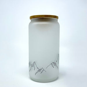 Mountain line art Frosted Mug