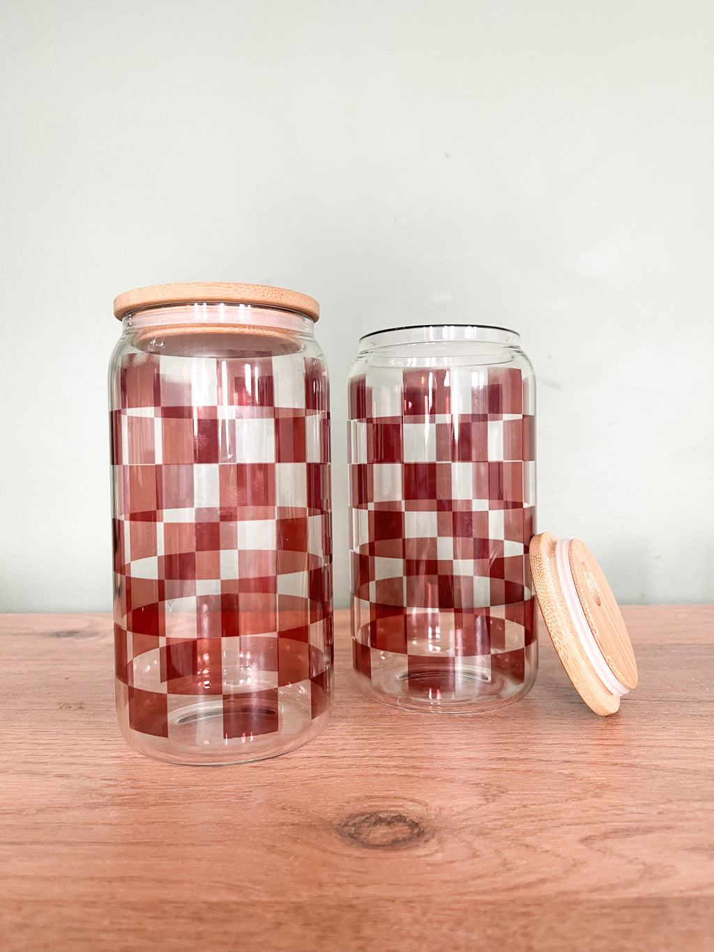 Checkered Clear Cup